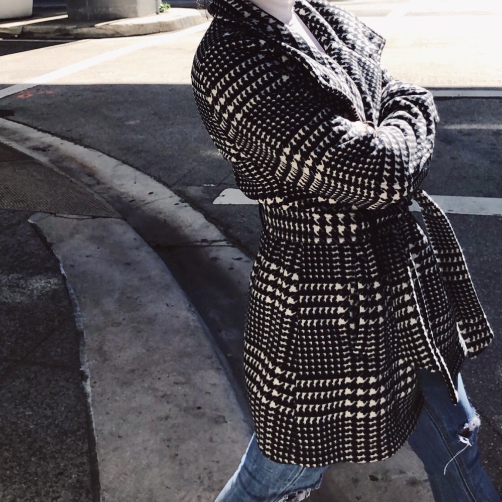 Houndstooth Warm Fleece Coat